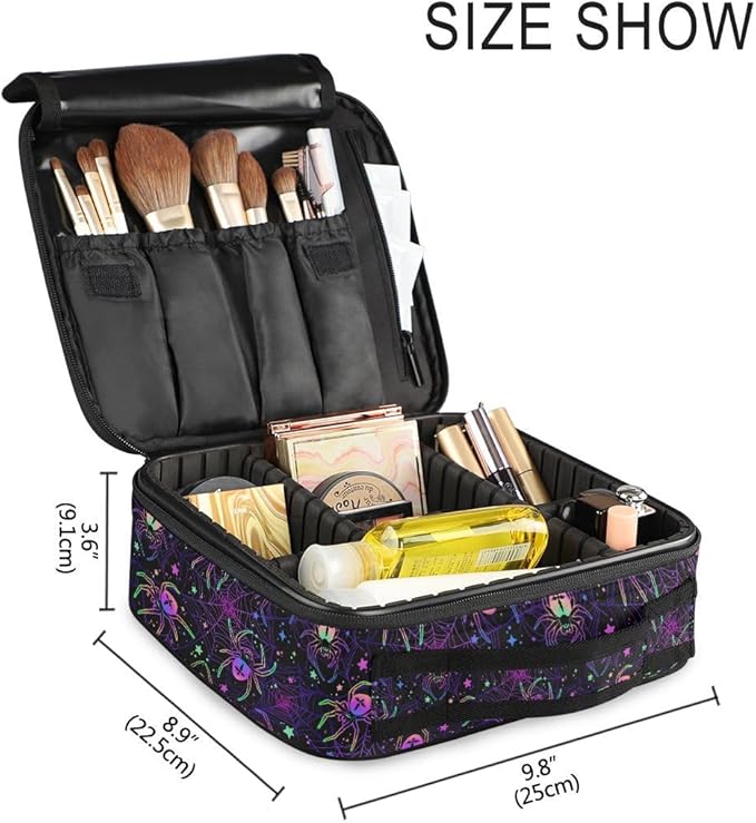 MNSRUU Makeup Bag Multi-colored Spiders Makeup Bag Organizer Travel Cosmetic Bag Portable Large Capacity Toiletry Bag for Women, Make Up Bags with Zipper