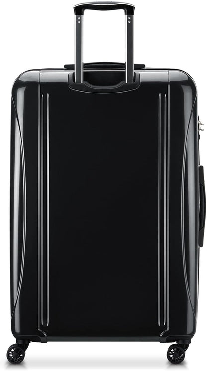 DELSEY PARIS Helium Aero Hardside Expandable Luggage with Spinner Wheels, Black, Checked-Large 28 Inch