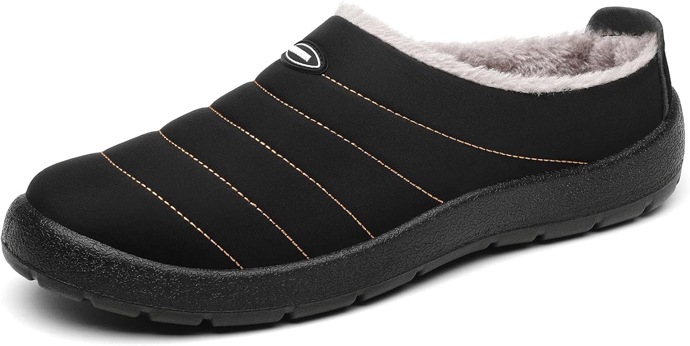 Mishansha Mens Womens House Slippers Warm Fur Lined Winter House Shoes Slip on Cozy Indoor Outdoor Slipper