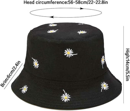 XYIYI Cute Bucket Hat Beach Fisherman Hats for Women, Reversible Double-Side-Wear