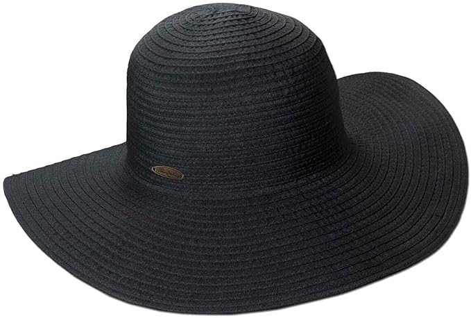 Panama Jack Women's Ribbon Floppy Packable Sun Hat, 4" Big Brim
