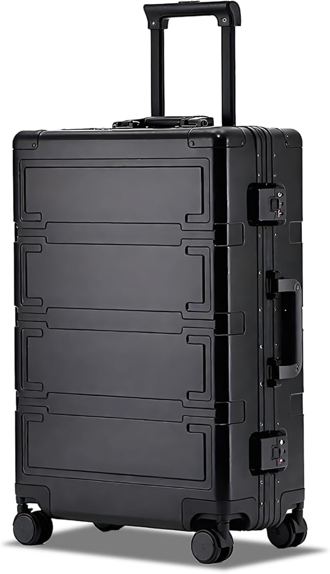 Simcat All Aluminum Carry On Luggage, 20 Inch Hard Shell Zipperless Luggages，Airline Approved Suitcase with TSA Lock and Silent Wheels (Black,20inch/56.5x21.5x39.5cm)