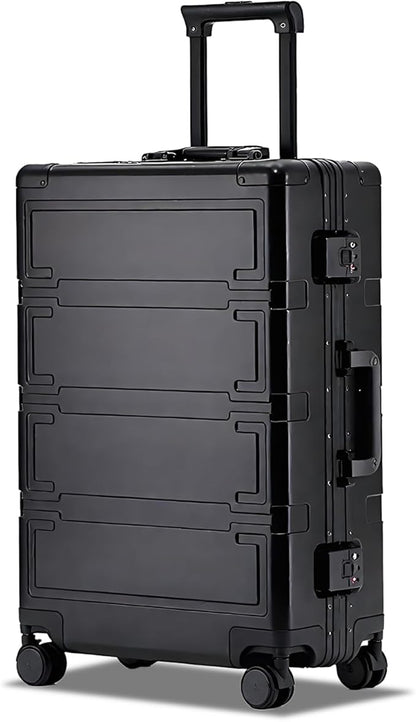Simcat All Aluminum Carry On Luggage, 20 Inch Hard Shell Zipperless Luggages，Airline Approved Suitcase with TSA Lock and Silent Wheels (Black,20inch/56.5x21.5x39.5cm)
