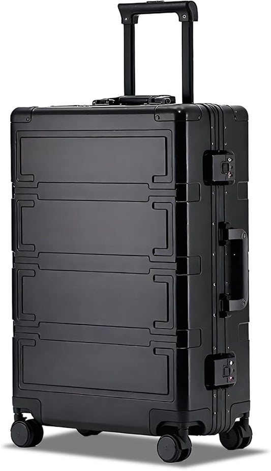 Simcat All Aluminum Carry On Luggage, 20 Inch Hard Shell Zipperless Luggages，Airline Approved Suitcase with TSA Lock and Silent Wheels (Black,20inch/56.5x21.5x39.5cm)