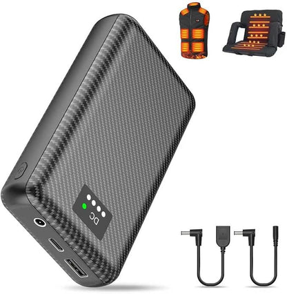 DR.HILL 7.4V Heated Vest Battery Pack, 30000mAh Huge Capacity Power Bank with 3.8MM DC Port and USB Port for Heated Vests Heated Stadium Seat Heated Pants for Men Women