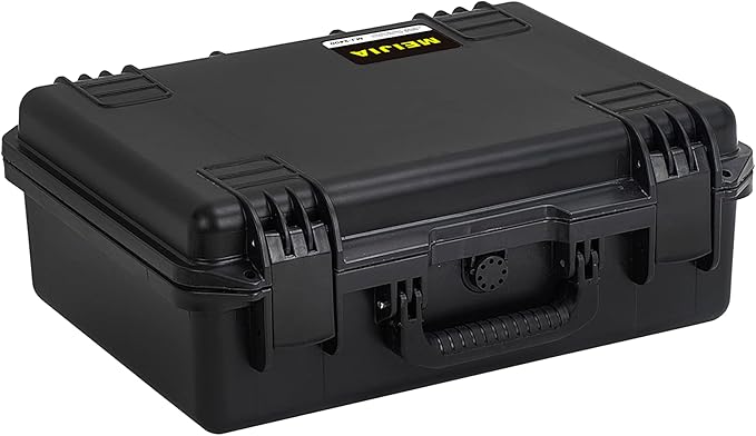 MEIJIA Premium Waterproof Hard Compact Camera Case with customizable fit foam,Full Protection with Light&Convenient Design,19.3"x15.25"x7.3".,Elegant Black