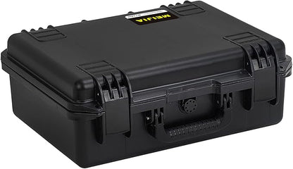 MEIJIA Premium Waterproof Hard Compact Camera Case with customizable fit foam,Full Protection with Light&Convenient Design,19.3"x15.25"x7.3".,Elegant Black