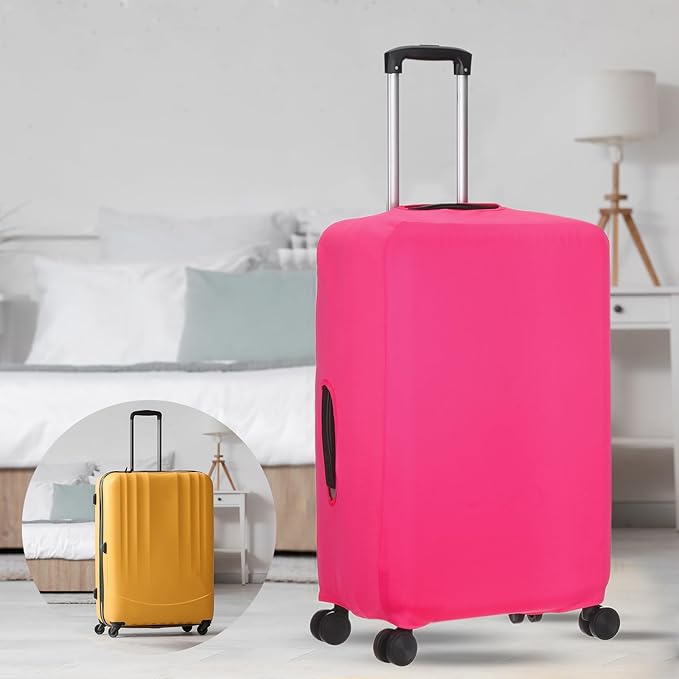 uxcell Travel Luggage Cover, Washable Suitcase Covers for Luggage Anti-scratch Suitcase Protector Elastic Baggage Protective, Fits 18-21 Inch Suit Case, Pink