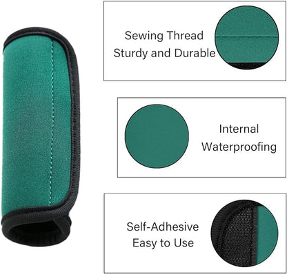 Luggage Handle Wraps, Soft Travel Bag Handle Cover, Padded Handle Grip, Suitcase Tags Identifiers for Travel Accessories, Green, 2pcs