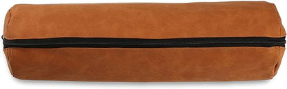 Novel Box Chestnut Brown Faux Leather Bangle/Bracelet/Watch Roll 12.25x3x3 Inches with Matching Zipper Pouch - Portable Organizer Pouch with Removable Roll Insert for Travel, Retail & Personal Use