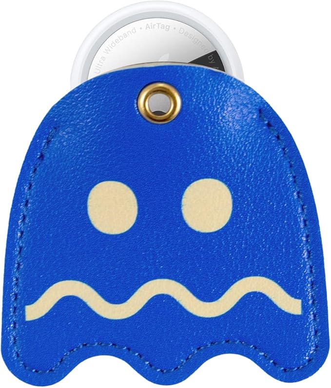 Sonix Keychain Case Compatible with Apple AirTag | Protective AirTag Cover Keychain Charm | Pac-Man Classic - Blue