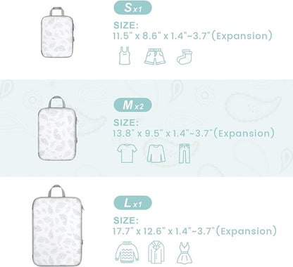 Cambond Compression Packing Cubes for Travel Women - Expandable Travel Bags Luggage Organizers Travel Essentials Compression Cubes for Travel Carry on Suitcases Organizer