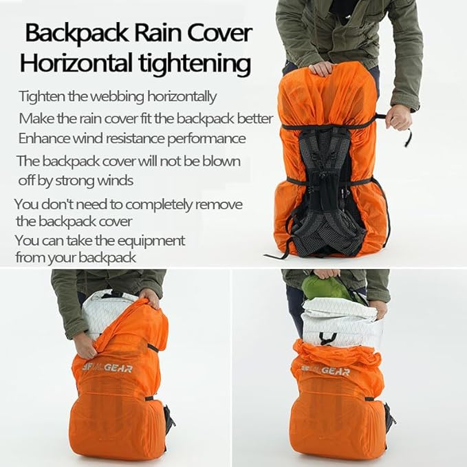 3F 20-85L backpack rain cover, waterproof, dustproof, wear-resistant, tear resistant outdoor hiking backpack cover (blue-L)