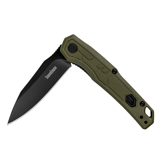 Kershaw Appa Folding Tactical Pocket Knife, Assisted Opening, 2.75 inch Blade and Olive Handle, Small, Lightweight Every Day Carry