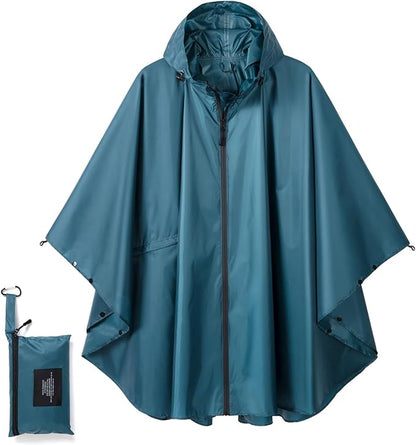 Fashion Hooded Rain Poncho Waterproof Raincoat Jacket with pocket for Women/Men/Adult