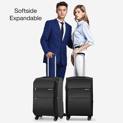 Hanke 20/28 Inch 2 Piece Luggage Sets with Spinner Wheels Expandable Luggage Large Suitcases with Wheels Lightweight Travel Luggage Rolling Suitcase with Lock Softside Checked Luggage.(Purple)