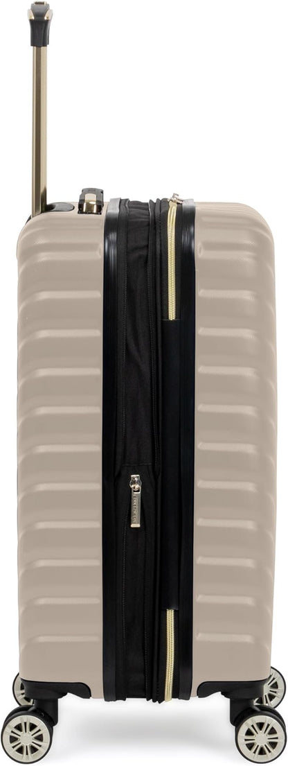 Kenneth Cole REACTION Madison Square Lightweight Hardside Chevron Expandable Spinner Luggage, Taupe, 20-Inch Checked