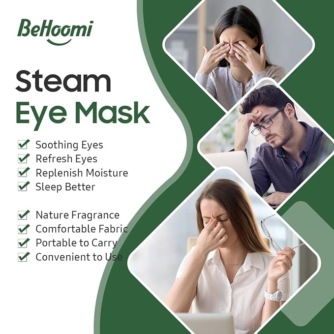 Steam Eye Mask, 10 Packs Heated Eye Mask, Self Heating Disposable SPA Warm Compress for Eyes Sleep Mask, Travel Essentials & Relaxation Gifts, Stocking Stuffers (Tea Tree Scent)