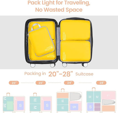 Cambond Compression Packing Cubes for Travel Women - Expandable Travel Bags Luggage Organizers Travel Essentials Compression Cubes for Travel Carry on Suitcases Organizer