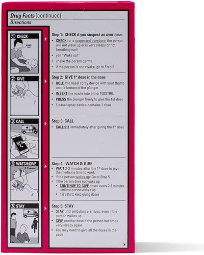 NARCAN Nasal Spray 4 mg, Emergency Treatment of Opioid Overdose, 2 Single-Dose Devices