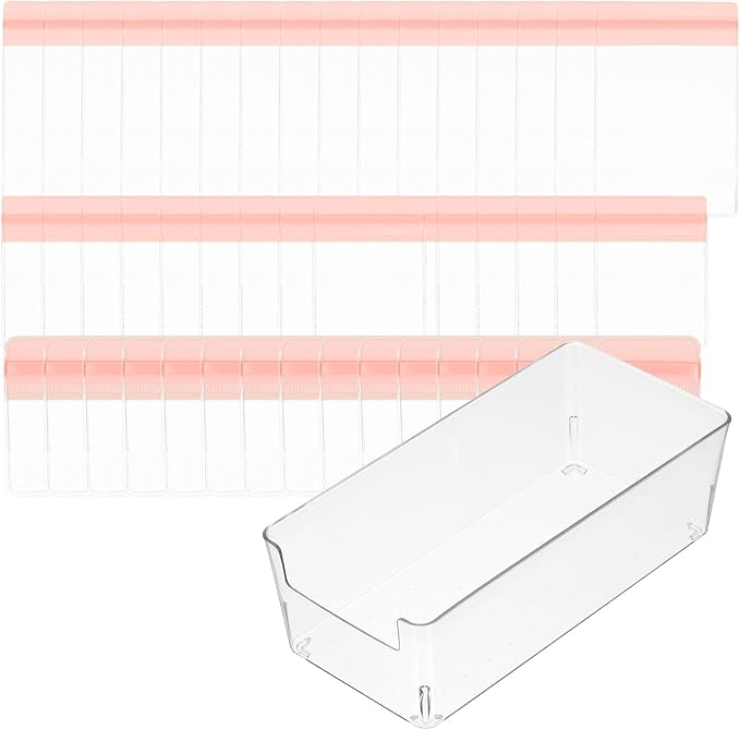 PATIKIL Clear Jewelry Box, Organizer Holder Box with 60 Pcs Portable Anti Tarnish Jewelry Bags, Travel Case for Women Earrings Rings Necklaces Bracelets, Pink 3 Size