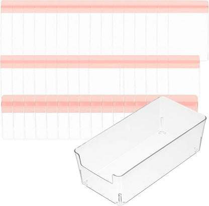 PATIKIL Clear Jewelry Box, Organizer Holder Box with 60 Pcs Portable Anti Tarnish Jewelry Bags, Travel Case for Women Earrings Rings Necklaces Bracelets, Pink 3 Size