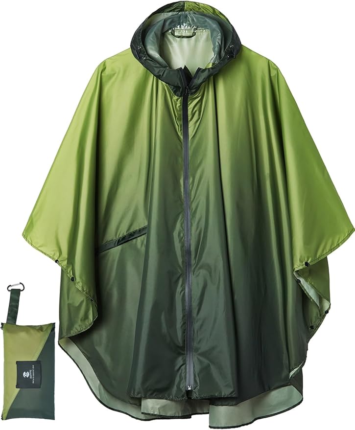 SaphiRose Unisex Rain Poncho Waterproof Raincoat Hooded for Adults Women with Pockets