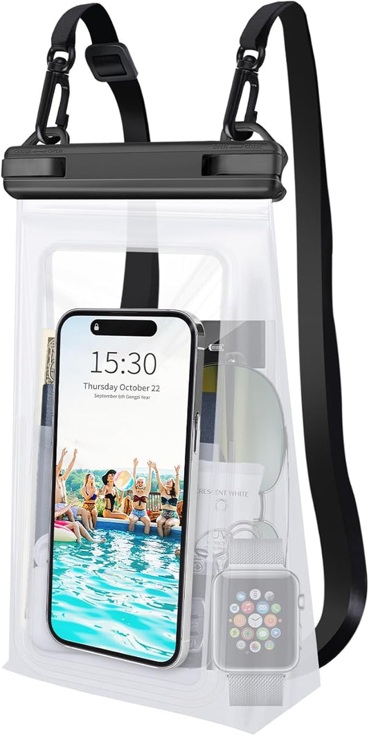 Large Waterproof Phone Pouch Floating, Universal Waterproof Phone Case for iPhone 14 Plus 13 Pro Max 12 11 Samsung S23 S22 up to 7.2'', IPX8 Water Proof Cell Phone Dry Bag for Beach Swimming
