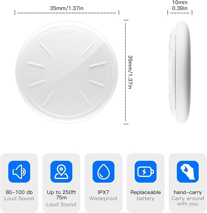 Car GPS Tracking Device for Vehicles, Cars etc,2 PCS Real Time Mini Hidden Car Tracker with Waterproof Case, Work with Find My (iOS Only), No Monthly Fee