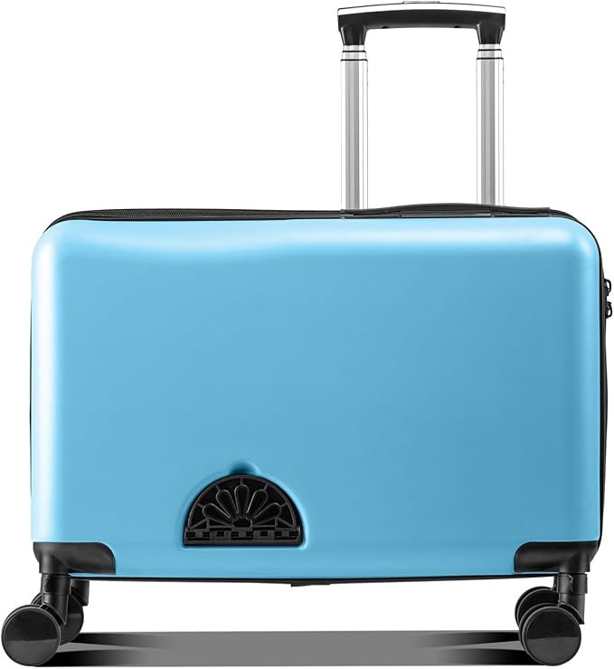 Kids Carry On Travel Ride On Scooter Luggage with Wheels - Durable Toddler Suitcase for Boys & Girls Ages 2-14