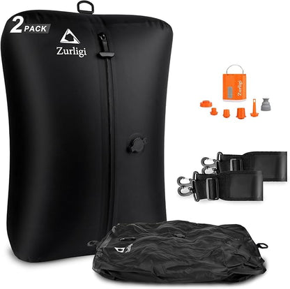 Zurligi Vacuum Bags for Travel with Pump, Vacuum Compression Bag with Adjustable Shoulder Strap, IP67 Reusable Vacuum Packing Cubes for Luggage, Backpack, Suitcase, Yoga, Swim, Beach