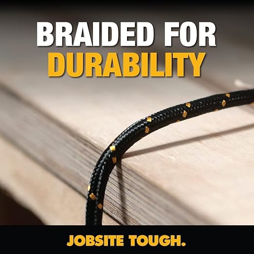 DEWALT Heavy Duty 2-Pack Durable iPhone Charger Cord, [Apple MFi Certified] 4ft Long Charging Cable, Compatible Apple Lightning to USB Cable, Fast Charging Cords for iPhone 14/13/12/11/13 Pro/13 Max
