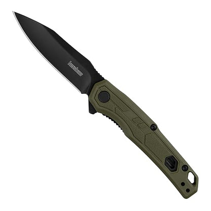 Kershaw Appa Folding Tactical Pocket Knife, Assisted Opening, 2.75 inch Blade and Olive Handle, Small, Lightweight Every Day Carry