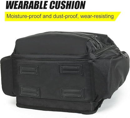 FASITE Tool Bag Backpack - Heavy Duty Professional Storage & Organizer for Contractor, Electrician, Plumber, HVAC, Large Front Flap Fit 13" -17" Laptops Notebook, Black