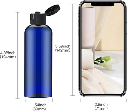 LISAPACK 3.4 oz Travel Bottles for Toiletries, Plastic Travel Size Containers for Shampoo Conditioner TSA Approved, Empty Small Squeeze for Lotion, Leak Proof Mini Liquid Tube for Refillable Blue