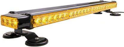 26.5" Amber Yellow 54 LED Automotive Rooftop Beacon Warning Emergency Flashing Snow Plow Light Bar Double Side Strobe Light Traffic Advisor with Magnetic Base For Tow Work Truck Pickup