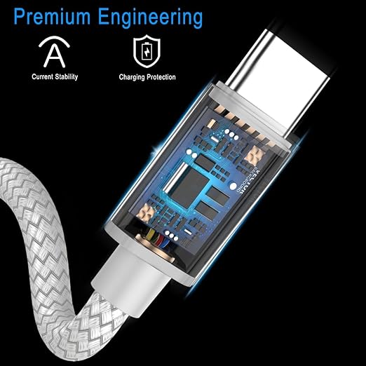 Basesailor USB Type C Charger Cable 1FT 2 Pack,Car Charging Cord for New iPhone 17 16 15 Pro Max Plus 2023,Samsung Galaxy S10 S10E 10E S20 FE S23 S22 Plus Ultra,A51 A52 A53,Google Pixel 9 pro 8 7 XL