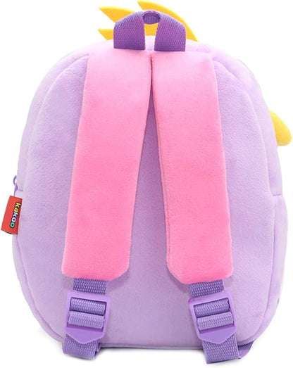KISSOURBABY Backpack for Toddler Boys, Toddler Bookbag Girl Toys Bags(Owl purple