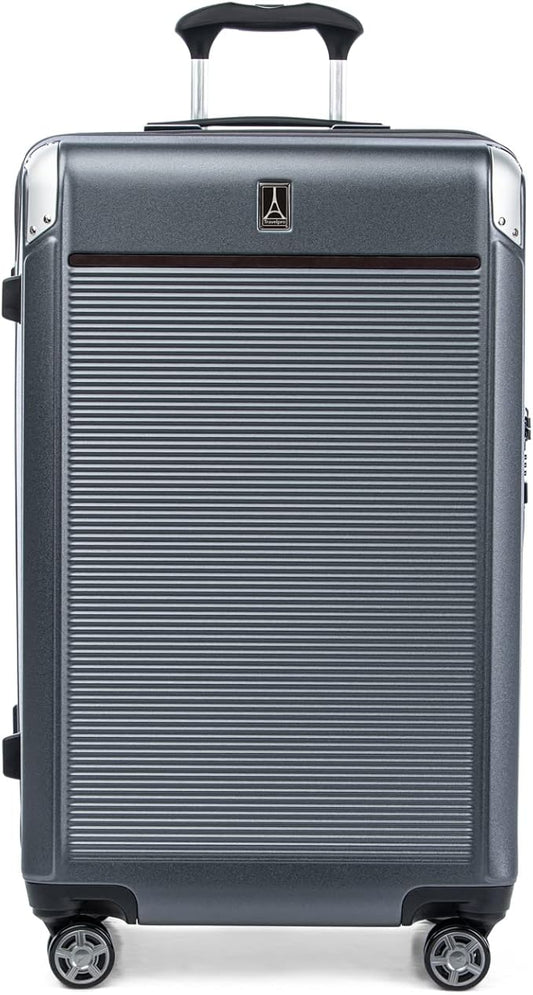 Travelpro Platinum Elite Hardside Expandable Checked Luggage, 8 Wheel Spinner, TSA Lock, Hard Shell Polycarbonate Suitcase, Vintage Grey, Checked Large 28-Inch