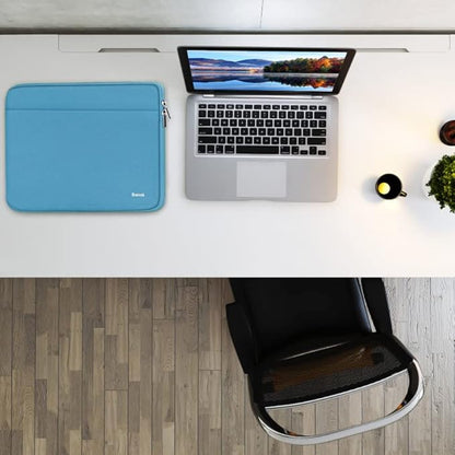 14 inch Laptop Sleeve, Shockproof Protective Notebook Cover Bag with Accessory Pocket, Durable Carrying Laptop Case Compatible for MacBook HP Lenovo Dell Asus Acer, Sky Blue