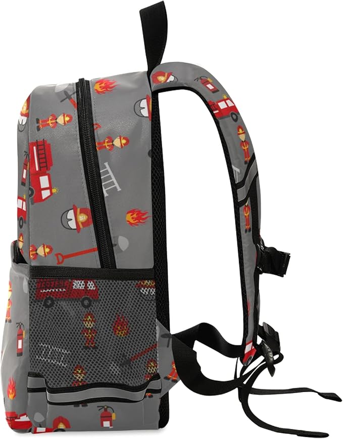 Fire Truck Kid's Toddler Backpack for Boys Girls Preschool Nursery with Safety Leash (012215)