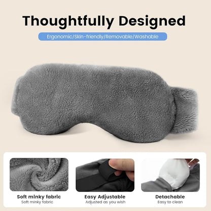 Heated Eye Mask for Dry Eyes, Steam Warm Compress for Dry Eyes, Work with Relieve, Blepharitis & Stye Treatment (Gray)