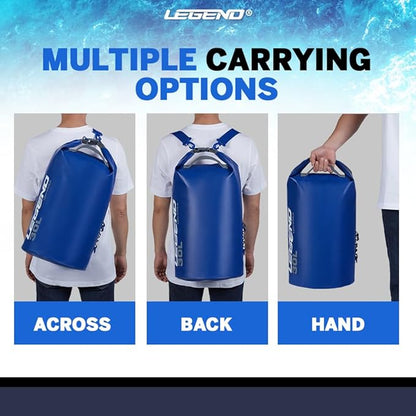 Legend UltraSEA Waterproof Dry Bag 5L/10L/20L/30L - Drybag Waterproof Bag for Kayaking, Swimming & Travel, Roll Top Floating Dry Bag, Lightweight Dry Sack for Boating, Rafting and Beach - 20L Blue