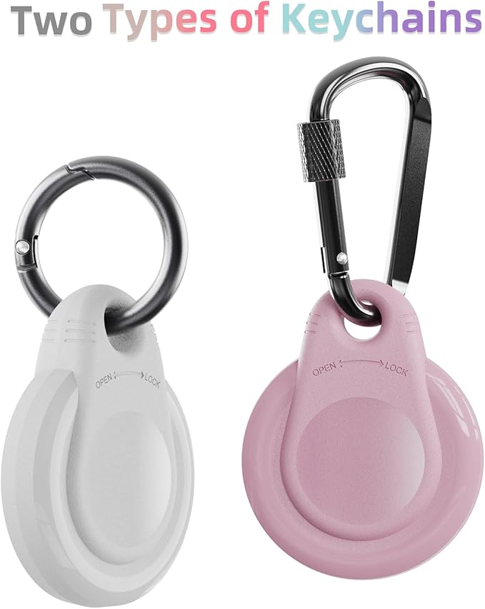 Waterproof Holder for AirTag Keychain Lock Case for Apple AirTags Keyring Durable Lightweight Cover for AirTag for Keys Kids Luggage Backpacks Pet Collar Multicolor 5Pack