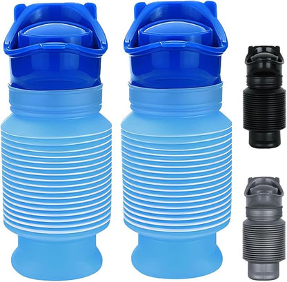 Portable Urinals for Men/Kids,Collapsible Travel Pee Bottles Female,750ML Adjustable Toilets for Toddler Boys,Women,Disabled Person Disabled Traffic Jam and Camping,Blue Set of 2