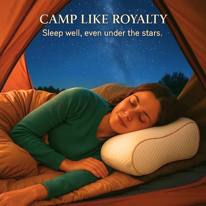 Royal Therapy Travel Memory Foam Pillow 2-Pack, Neck Pillow Bamboo Adjustable Side Sleeper Pillow