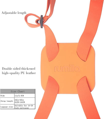 Luggage Straps Bag Bungee， Luggage Straps Suitcase Adjustable Belt，Add a Bag Easy to Travel Suitcase Elastic Strap Belt (Orange Luggage strap-1PCS)