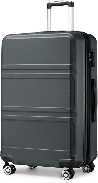 Kono 28 Inch Luggage Expandable Suitcase with Spinner Wheels TSA Lock Lightweight PC+ABS Hardside Large Checked Luggage Durable Rolling Suitcase Grey