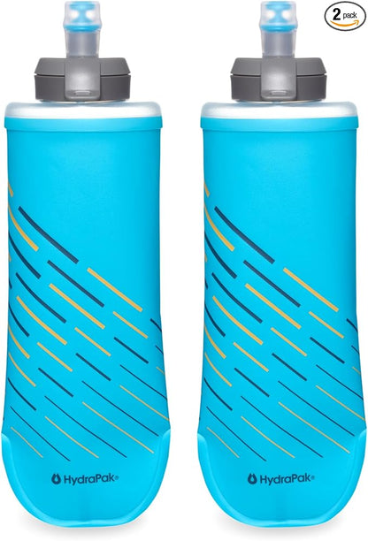 HydraPak SoftFlask Speed 500ml 2-Pack - Compressible Soft Flask Water Bottle, Perfect Fit for Hydration Vests and Running Packs with Easy Open Cap (500ml/17oz)