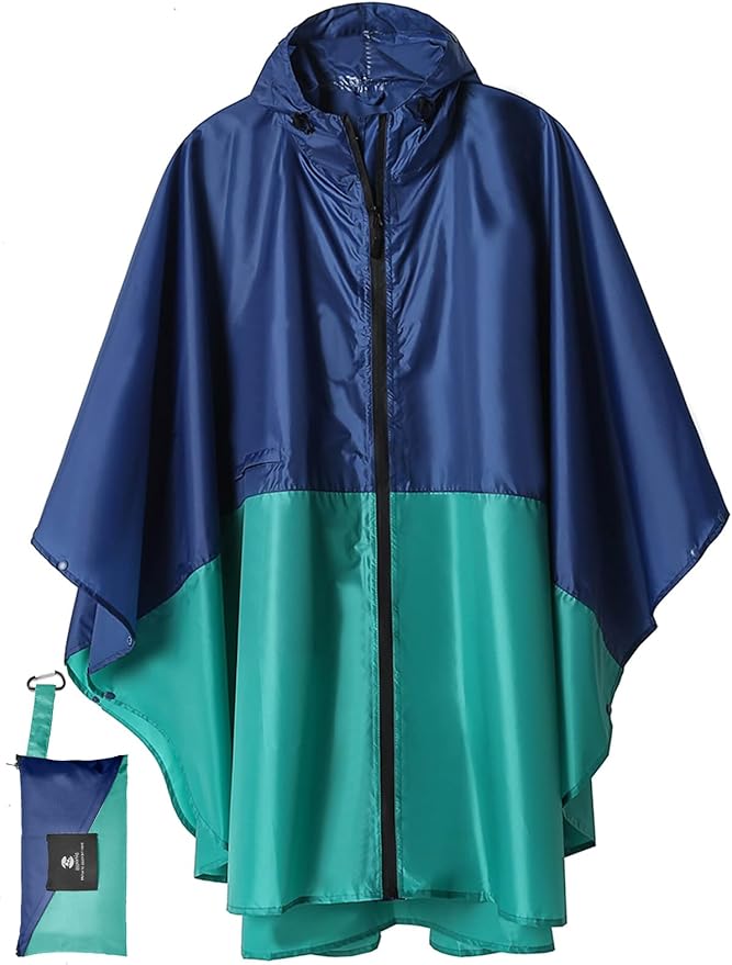 SaphiRose Unisex Rain Poncho Waterproof Raincoat Hooded for Adults Women with Pockets